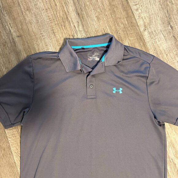 Under Armour Golf Shirt Gray Medium - Picture 3 of 4